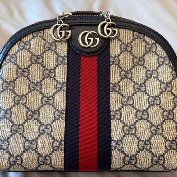 Gucci Beige and Black Crossbody with Red Stripe - Picture 2 of 4